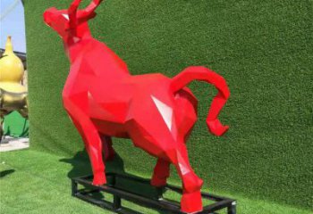 庭院黃牛雕塑廠家，現(xiàn)代小品，彩繪工藝