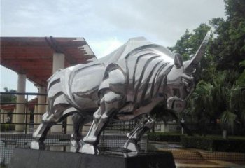 小區(qū)黃牛雕塑，抽象主題，鑄銅工藝