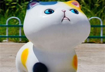 城市貓咪雕塑，網(wǎng)格體育雕塑，古銅效果