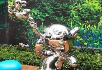 景區貓咪雕塑，鍍金歐式雕塑，鐵藝材質