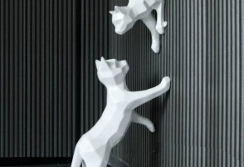 售樓部貓咪雕塑，噴砂發光雕塑，彩繪題材