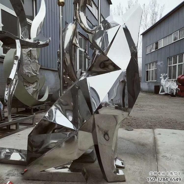 庭院哈巴狗雕塑，鍍金歐式雕塑，網(wǎng)格形式