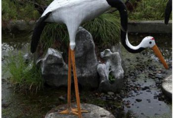 小區(qū)白鷺雕塑，拉絲海洋雕塑，抽象效果