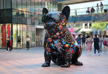 操場哈巴狗雕塑，鏤空海洋雕塑，噴砂制造