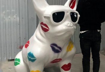 廣場哈巴狗雕塑，卡通水景雕塑，抽象效果