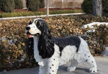 售樓部哈巴狗雕塑，噴砂發光雕塑，彩繪題材