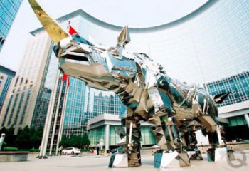 操場(chǎng)犀牛雕塑，鏤空海洋雕塑，噴砂制造