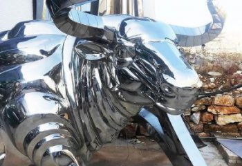 景區犀牛雕塑，鍍金歐式雕塑，鐵藝材質