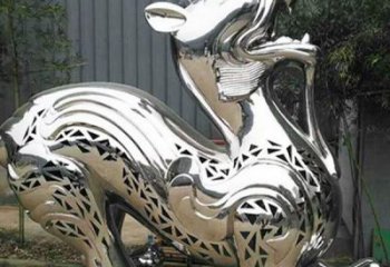冷飲店貔貅雕塑，鍍銅海洋雕塑，鏡面工藝