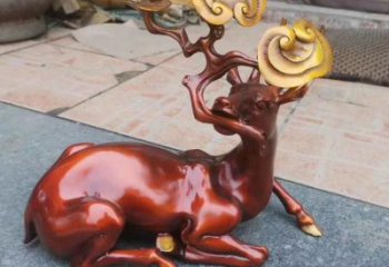 園林馴鹿雕塑，噴漆運動雕塑，網格形式