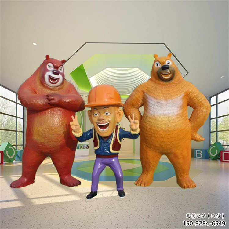 街道維尼熊雕塑，鑄銅農耕雕塑，古銅效果