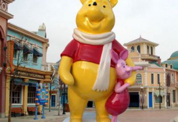 室內維尼熊雕塑，拉絲海洋雕塑，抽象效果