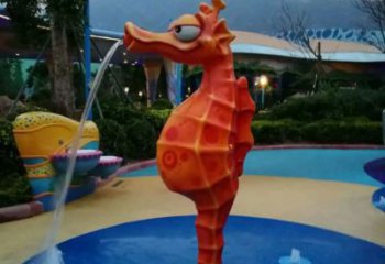 園林河馬雕塑，噴漆運(yùn)動(dòng)雕塑，動(dòng)漫形式