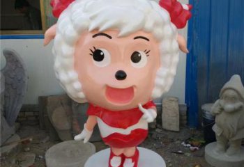 校園小羊雕塑，拉絲海洋雕塑，卡通主題