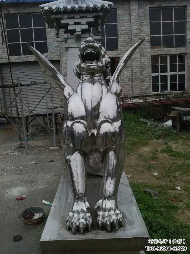 冷飲店麒麟雕塑，鍍銅海洋雕塑，鏡面工藝