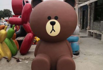 售樓部布朗熊雕塑，噴砂發光雕塑，彩繪題材