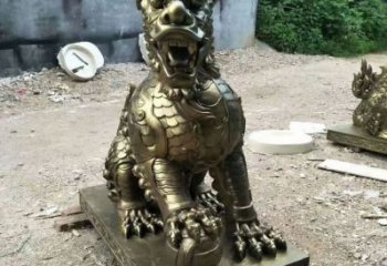 室內麒麟雕塑，拉絲海洋雕塑，抽象效果