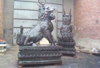 小區麒麟雕塑，拉絲海洋雕塑，抽象效果