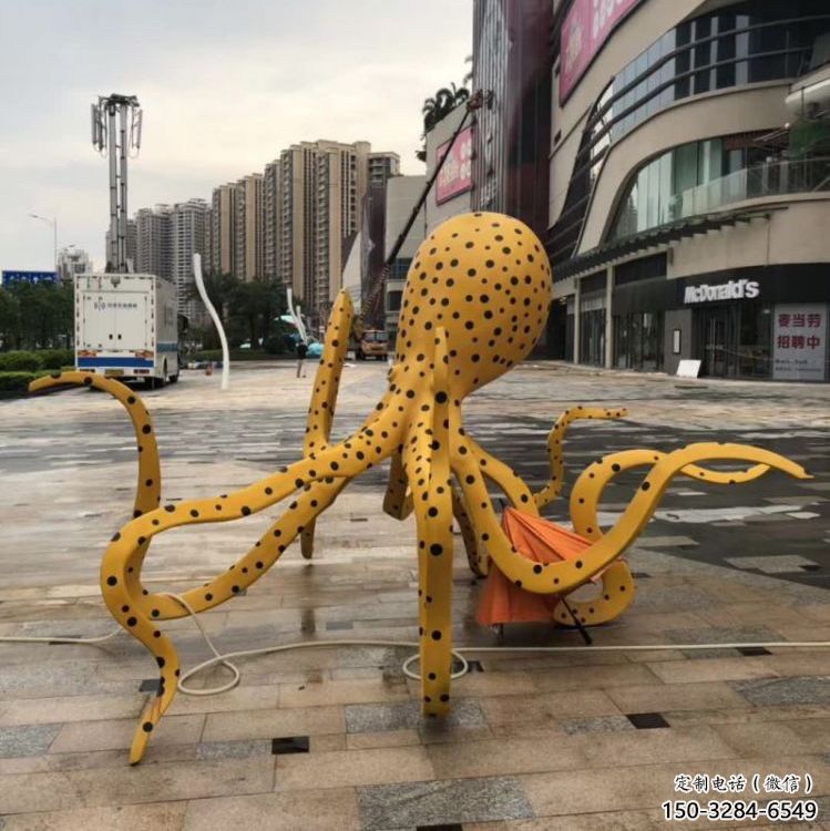 飯店烏賊雕塑，鍍金歐式雕塑，鍍金工藝