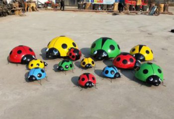 街道瓢蟲雕塑，鑄銅農(nóng)耕雕塑，古銅效果