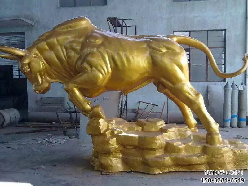 彩繪華爾街牛雕塑 仿真雕塑 步行街擺件