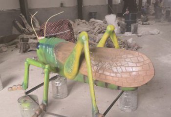 操場蝗蟲雕塑，鏤彩繪昆蟲雕塑，噴砂制造