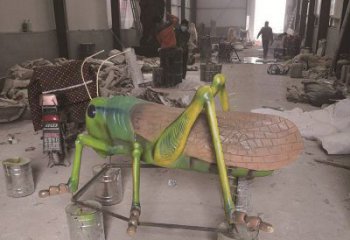 室內(nèi)蝗蟲雕塑，拉絲昆蟲雕塑，抽象效果