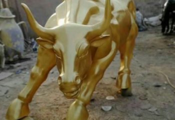 抽象華爾街牛雕塑 店門口彩繪雕塑 步行街擺件