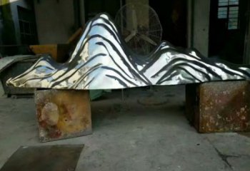 小區(qū)假山雕塑，拉絲景觀雕塑，抽象效果