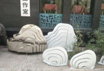 售樓部景觀雕塑，噴砂發(fā)光雕塑，烤漆題材