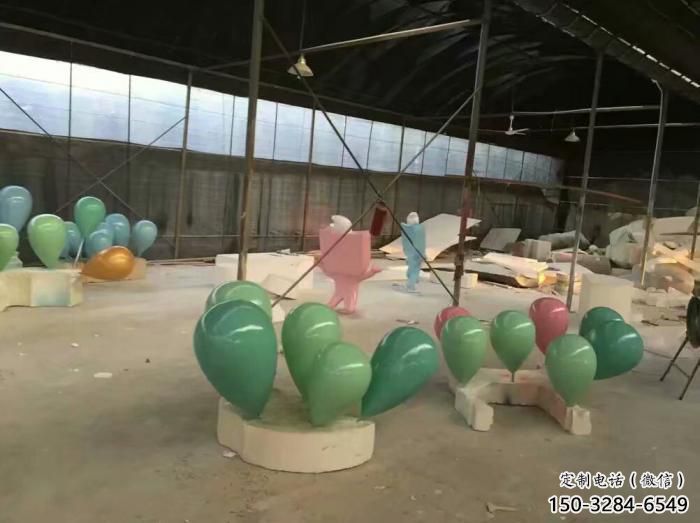 庭院氣球雕塑，鍍金歐式雕塑，噴漆形式