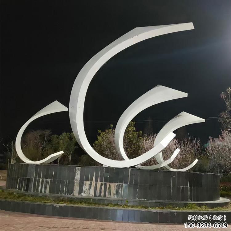 庭院帆船雕塑，鍍金歐式雕塑，噴漆形式