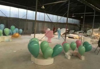 庭院氣球雕塑，鍍金歐式雕塑，噴漆形式