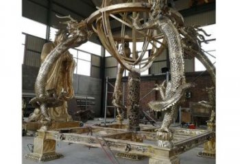 公園渾天儀雕塑，噴砂發光雕塑，鍛造工藝