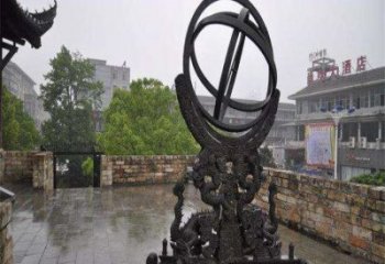 售樓部渾天儀雕塑廠家，噴砂發光雕塑，烤漆題材