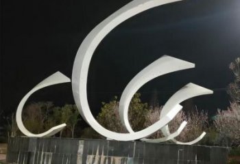 庭院帆船雕塑，鍍金歐式雕塑，噴漆形式