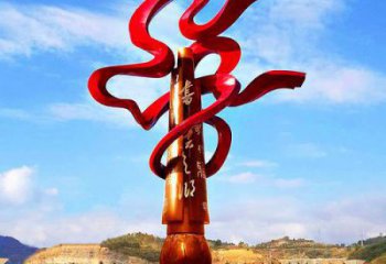 小區毛筆雕塑，拉絲景觀雕塑，抽象效果