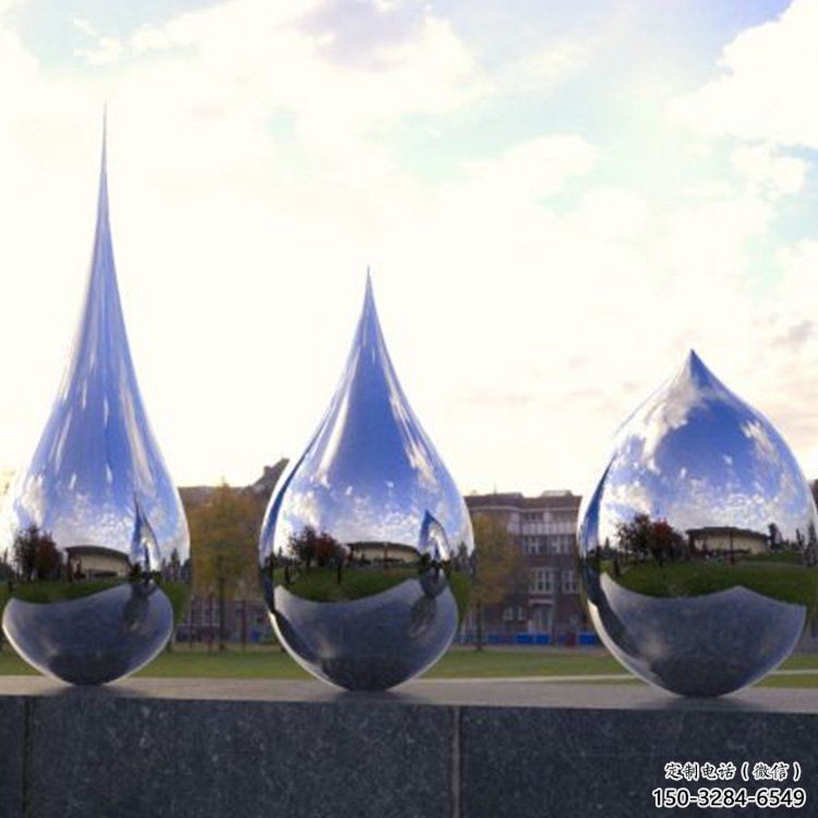 景觀雕塑，鏡面水滴雕塑，鍛造工藝