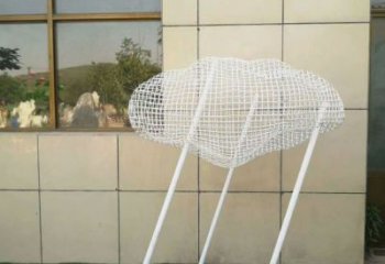 庭院云朵雕塑，鍍金歐式雕塑，網格形式