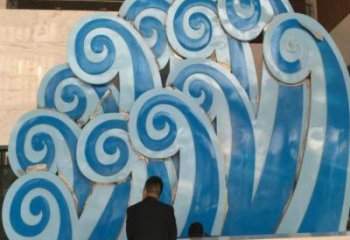 仿真云朵雕塑，鏤空景觀雕塑，烤漆制造