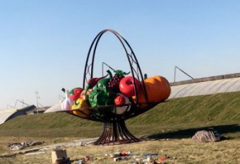 公園花籃雕塑，噴砂發光雕塑，鍛造工藝