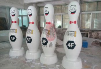 售樓部保齡球雕塑，噴砂發(fā)光雕塑，烤漆題材
