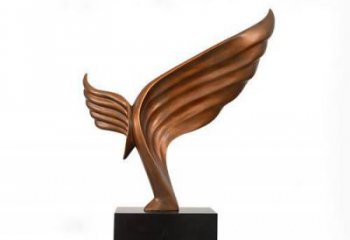 街道翅膀雕塑，鍛造景觀雕塑，古銅效果