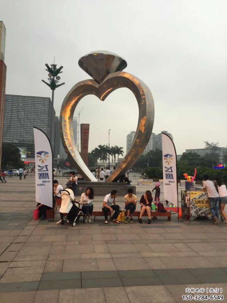 草地戒指雕塑 現代校園小品 大型雕塑