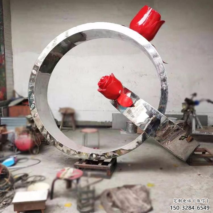 大門口戒指雕塑 發(fā)光公園小品 仿真雕塑