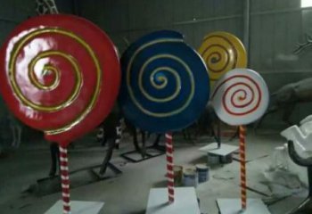 別墅區糖果雕塑 大型別墅區擺件 剪影雕塑