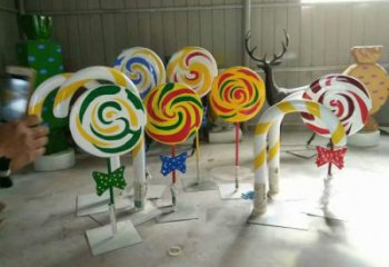 街頭糖果雕塑 大型別墅區(qū)擺件 鋼管雕塑