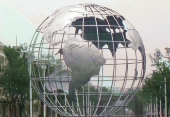 廣場地球雕塑 抽象景觀小品 烤漆雕塑