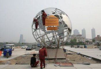 住宅小區(qū)地球雕塑 啞光景觀擺件 公園雕塑