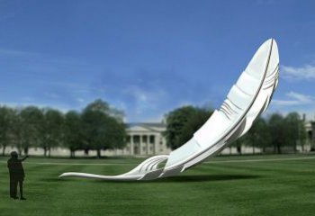 拉絲羽毛雕塑 鏤空創意擺件 別墅區雕塑